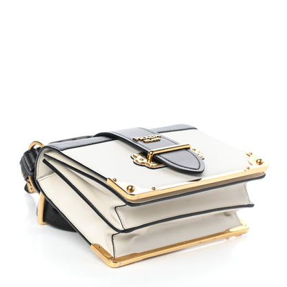 Prada City Calf Saffiano Cahier Bag Talco Black 4 of 9