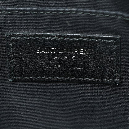 Saint Laurent Cracked Shiny Calfskin Matelasse Monogram Lou Camera Bag Black 6 of 8
