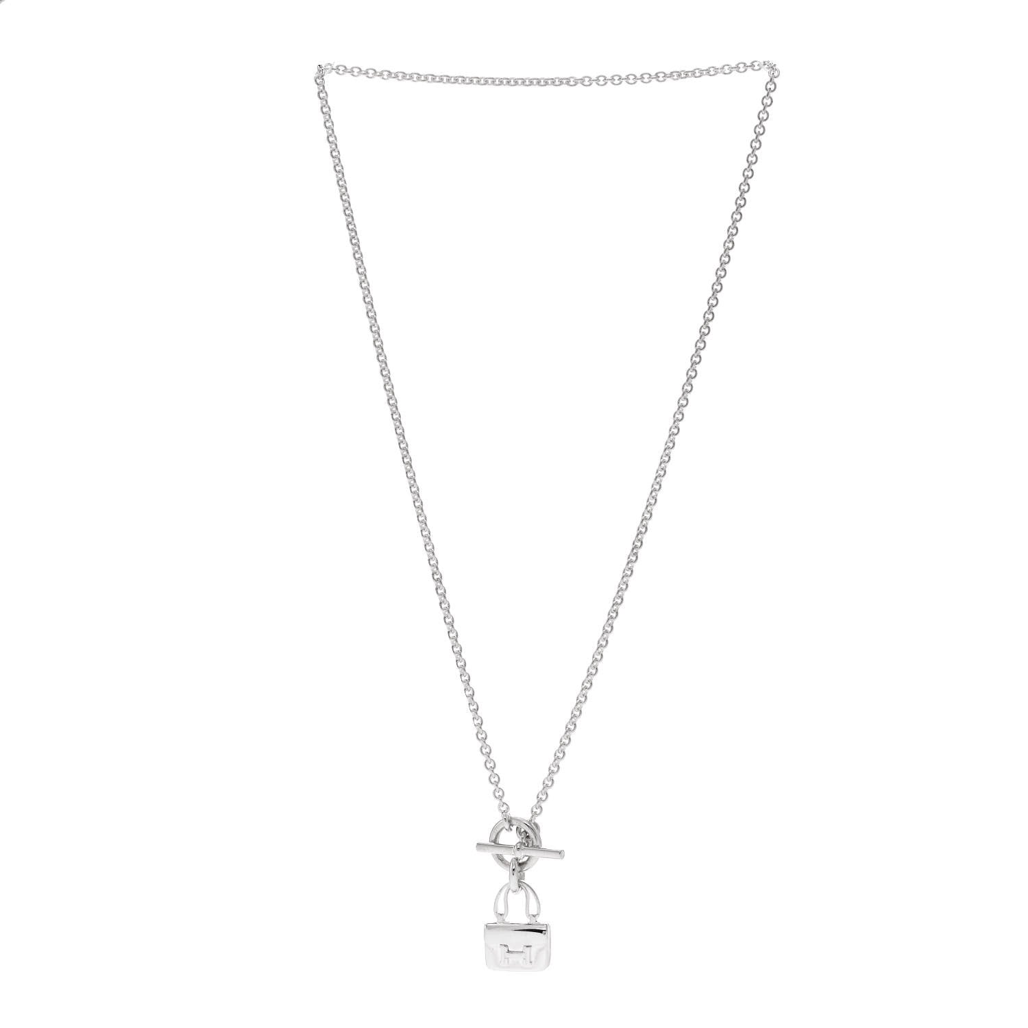 Hermes Sterling Silver Constance Amulettes Pendant Necklace 3 of 6
