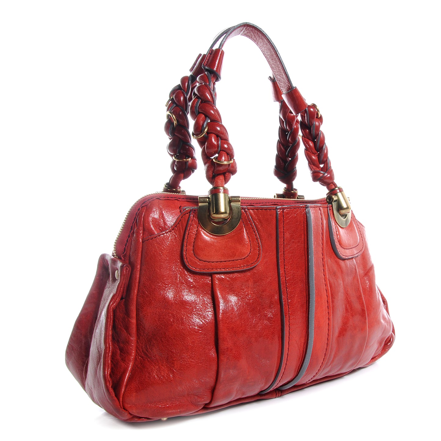 Leather Heloise Satchel Red