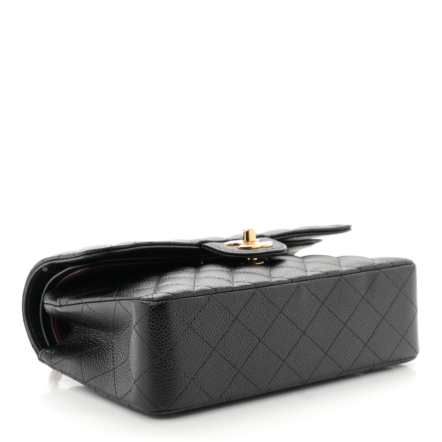 Caviar Quilted Small Double Flap Black