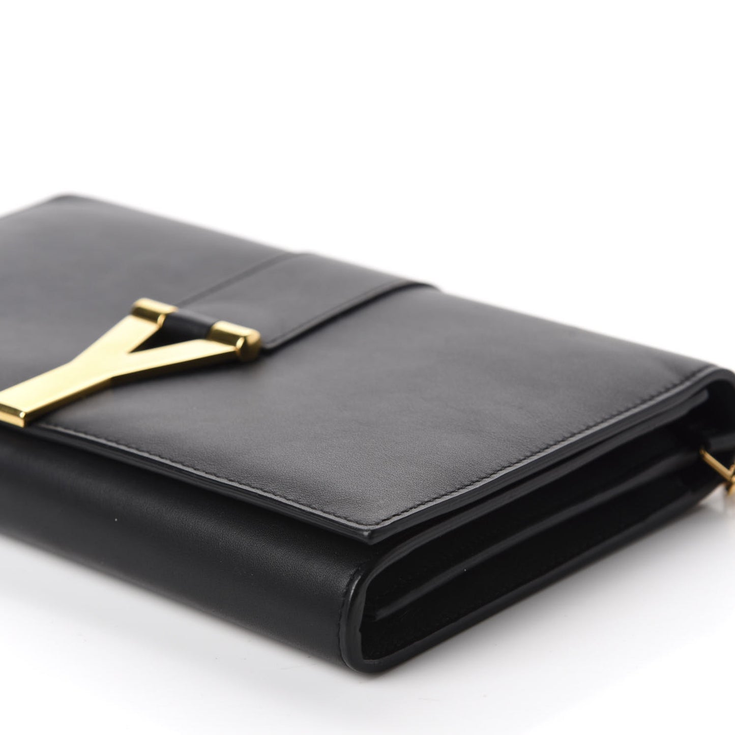 Calfskin Classic Y Ligne Chain Wallet Black