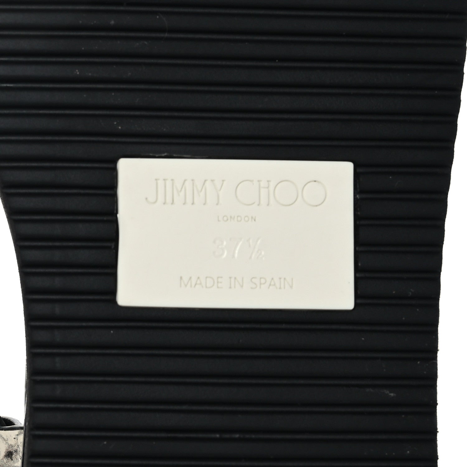 Jimmy Choo Snake Embossed Pine Platform Sandals 37.5 Black 6 of 6