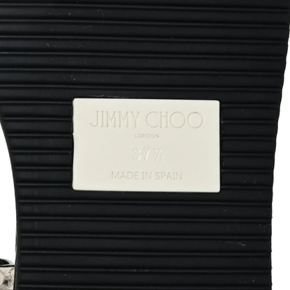 Jimmy Choo Snake Embossed Pine Platform Sandals 37.5 Black 6 of 6