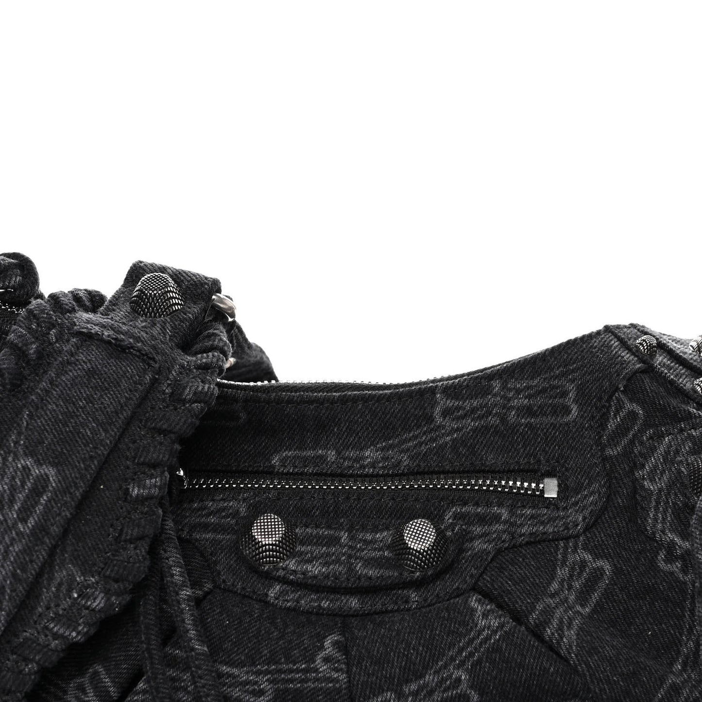 Denim BB Monogram Small Le Cagole Shoulder Bag Black