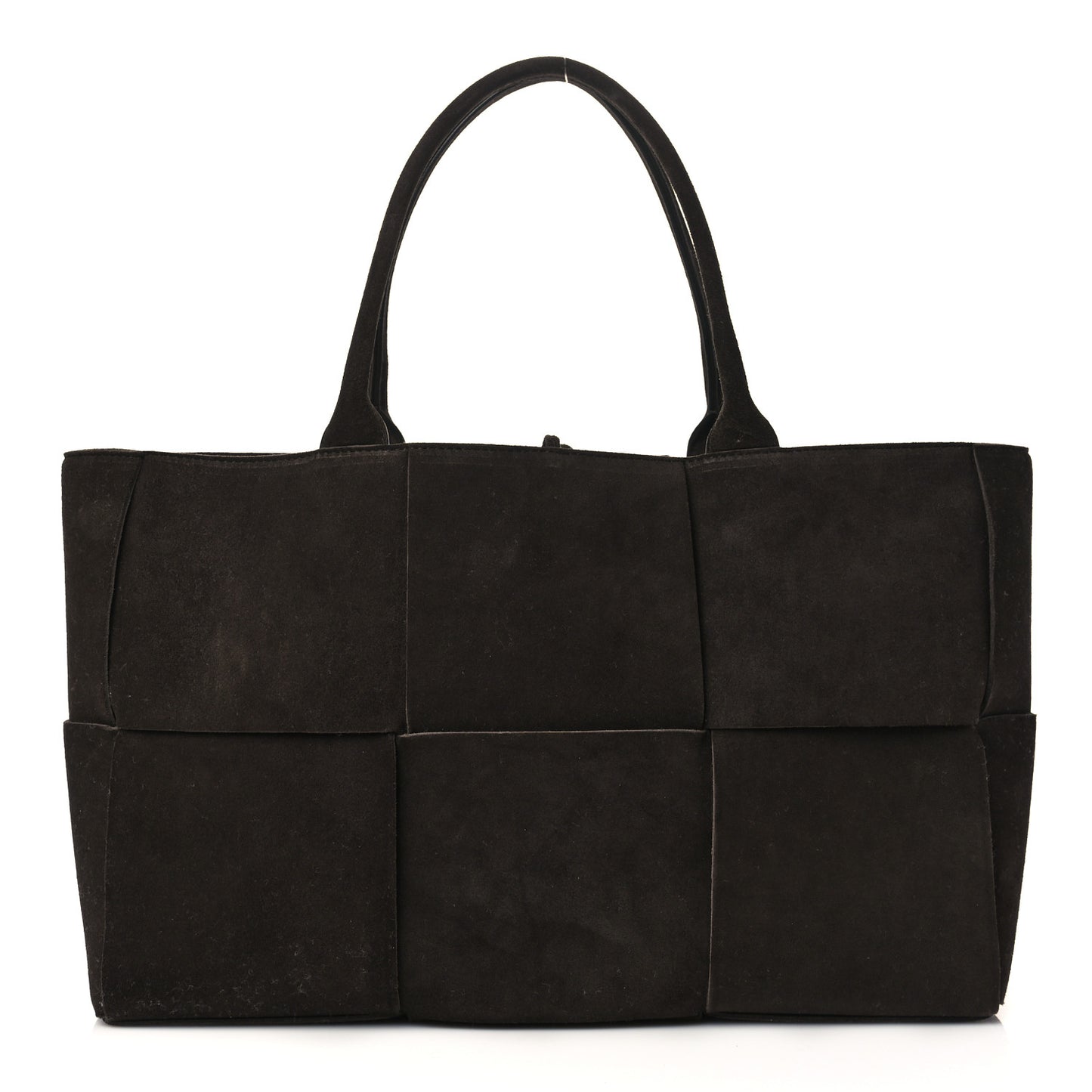Suede Maxi Intrecciato Arco Tote Fondente