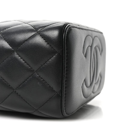 Chanel Lambskin Quilted Small Top Handle Vanity Case With Chain Black 9 of 10