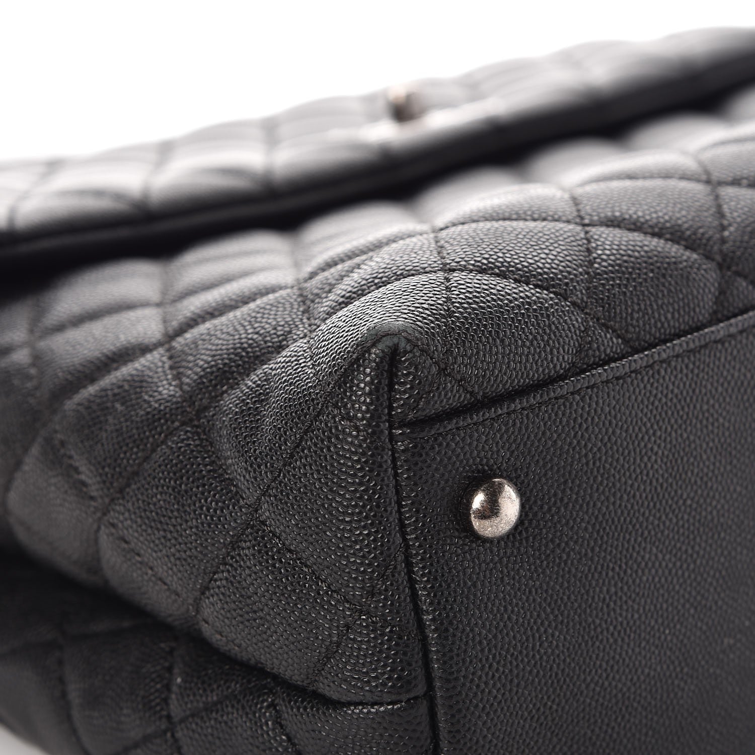 Chanel Caviar Lizard Quilted Large Coco Handle Flap Black 7 of 14