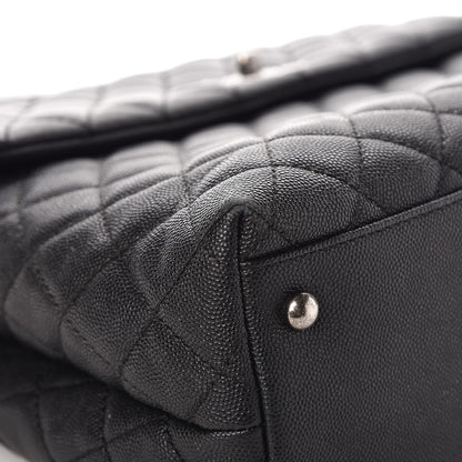 Chanel Caviar Lizard Quilted Large Coco Handle Flap Black 7 of 14