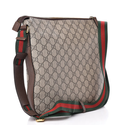 Gucci Soft GG Supreme Monogram Courrier Web Medium Flat Messenger Bag Beige New Acero Multicolor 3 of 18