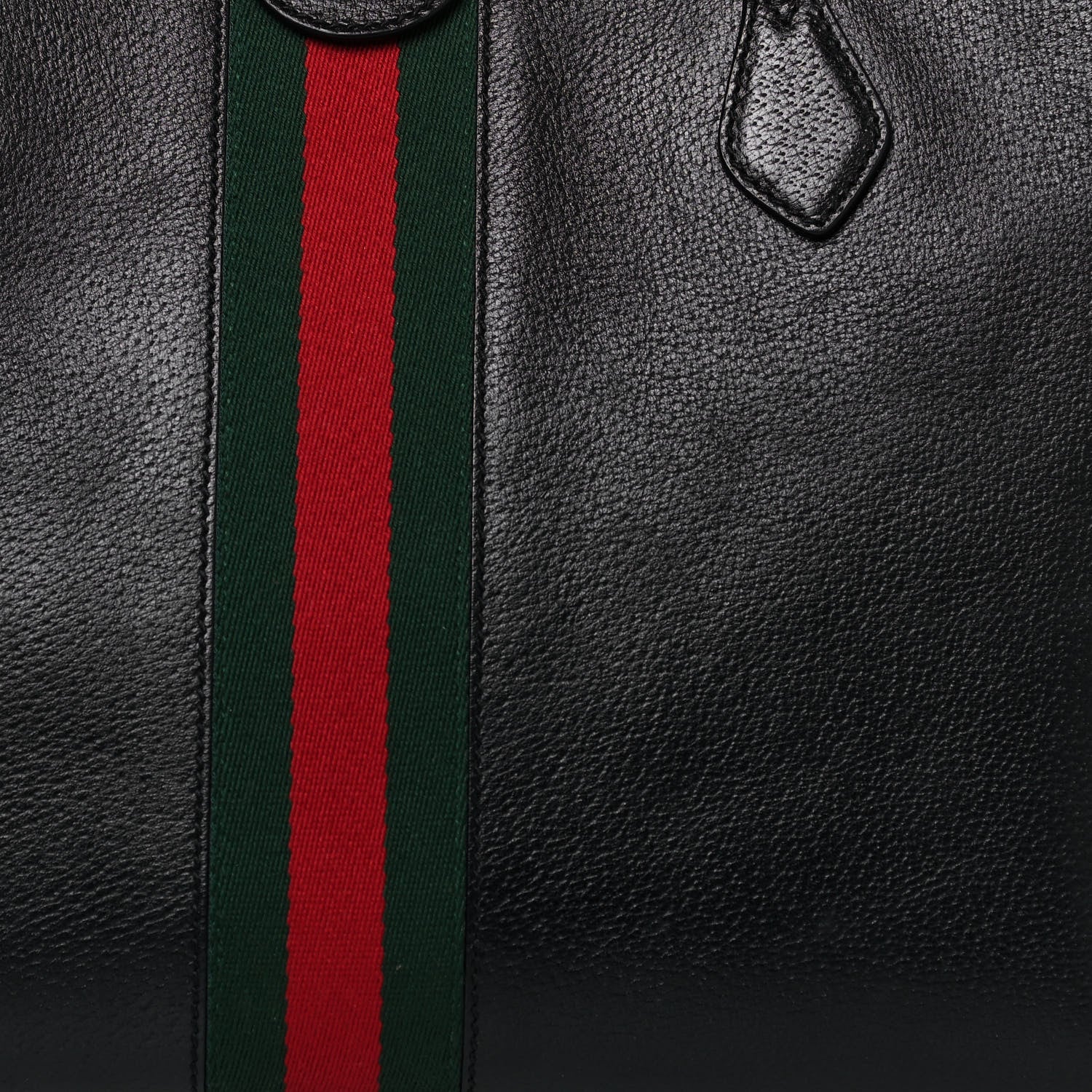 Gucci Textured Calfskin Web Medium Ophidia Shopping Tote Black 8 of 15