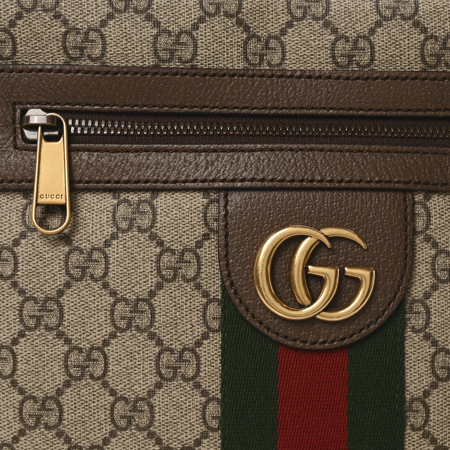 GG Supreme Monogram Web Small Ophidia Messenger Bag Brown
