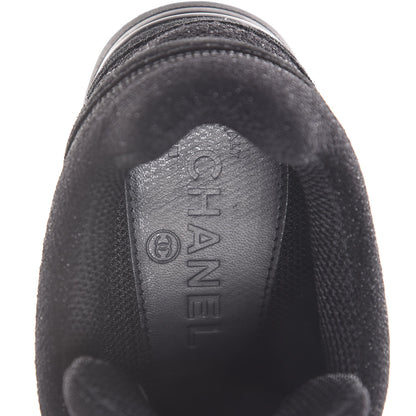 Chanel Suede Calfskin CC Sneakers 36.5 Black 9 of 10