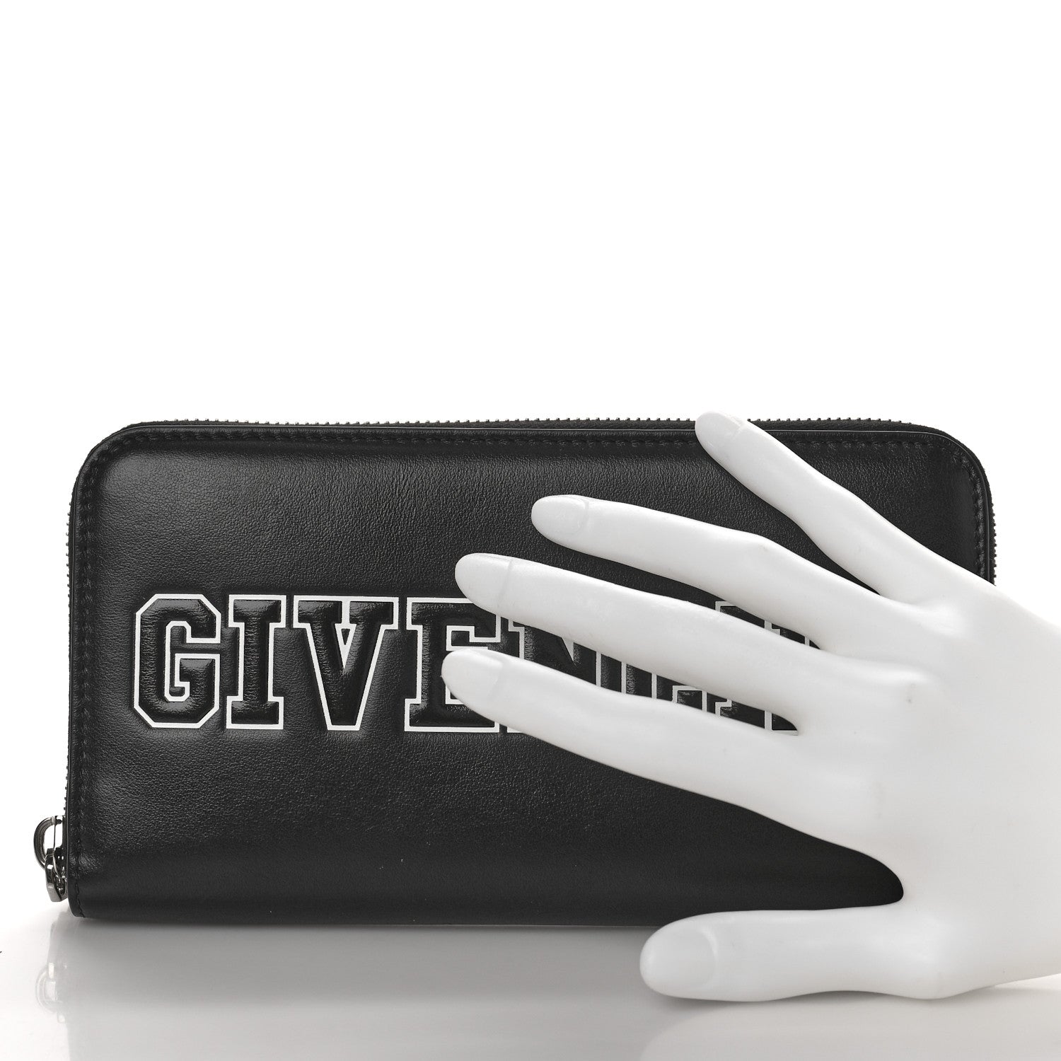 Givenchy Calfskin Logo Zip Around Wallet Black 2 of 8