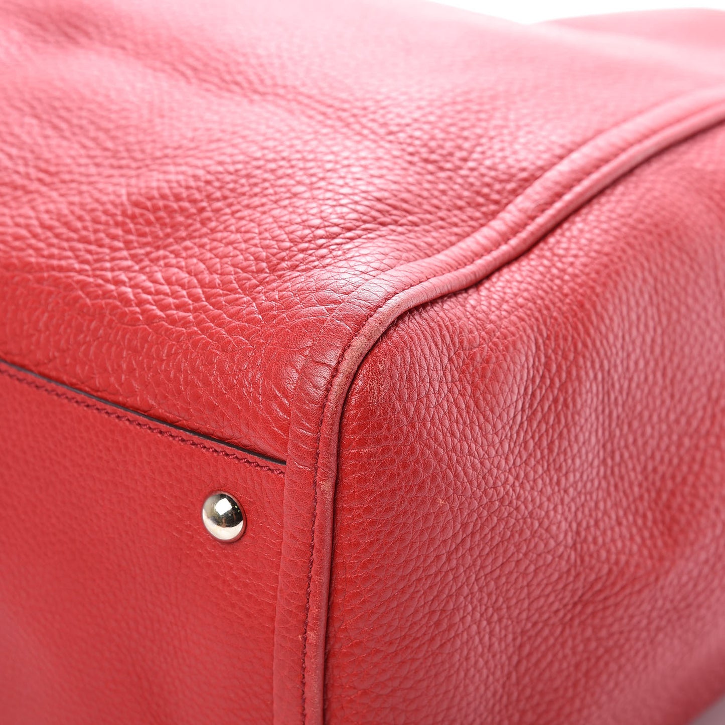 Pebbled Calfskin Medium Soho Shoulder Bag Tabasco Red