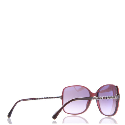 Chanel Lambskin Square Chain Sunglasses 5210-Q Red 3 of 8