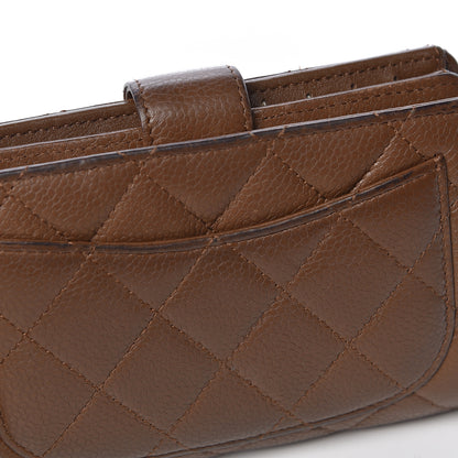 Chanel Caviar Quilted Zipped Pocket Wallet Brown 9 of 15