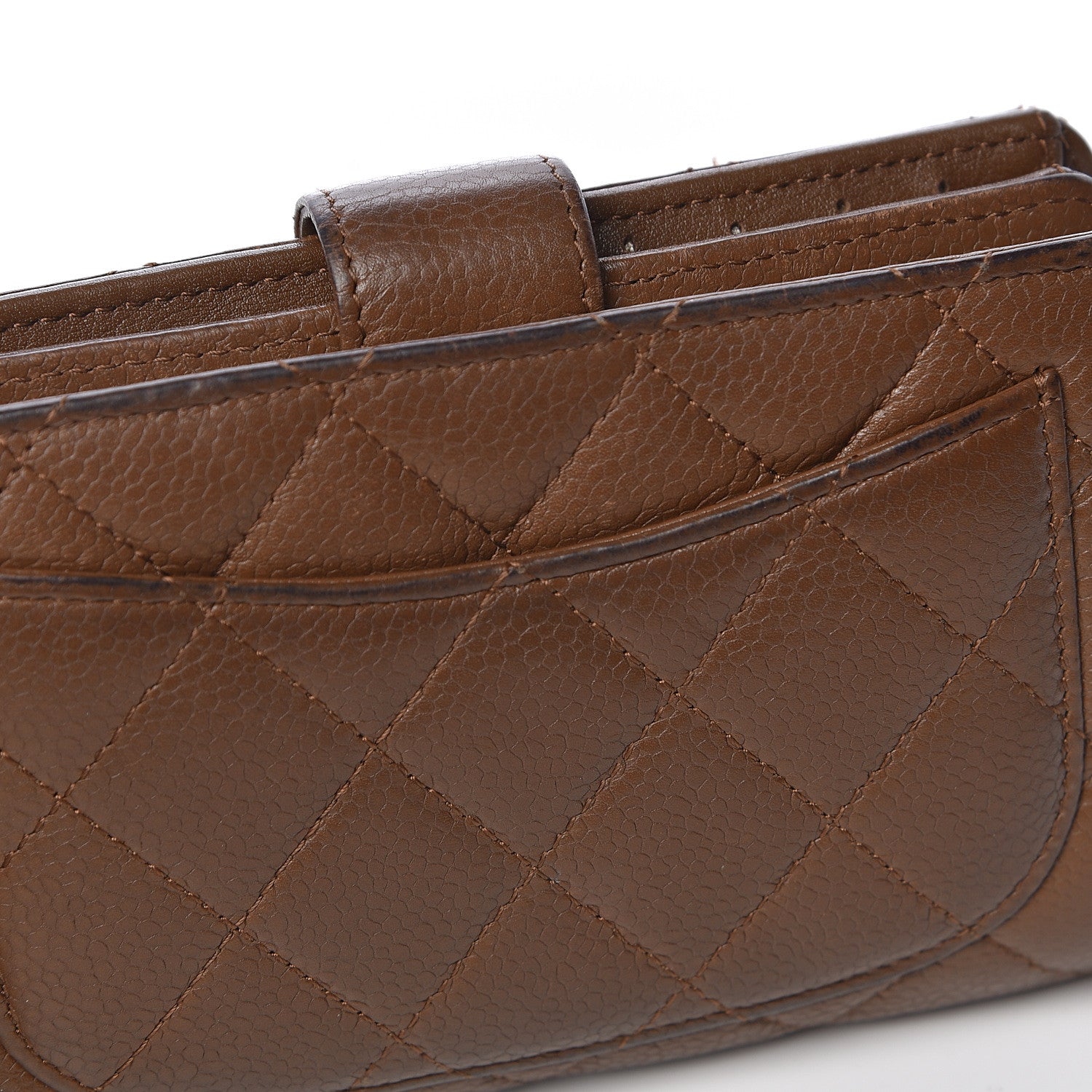 Chanel Caviar Quilted Zipped Pocket Wallet Brown 9 of 15