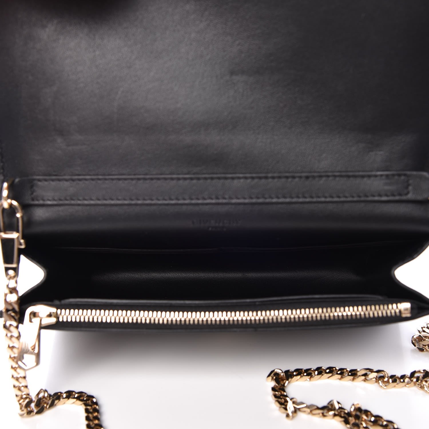 Givenchy Calfskin Triangle Studded Pandora Chain Wallet Black 5 of 8
