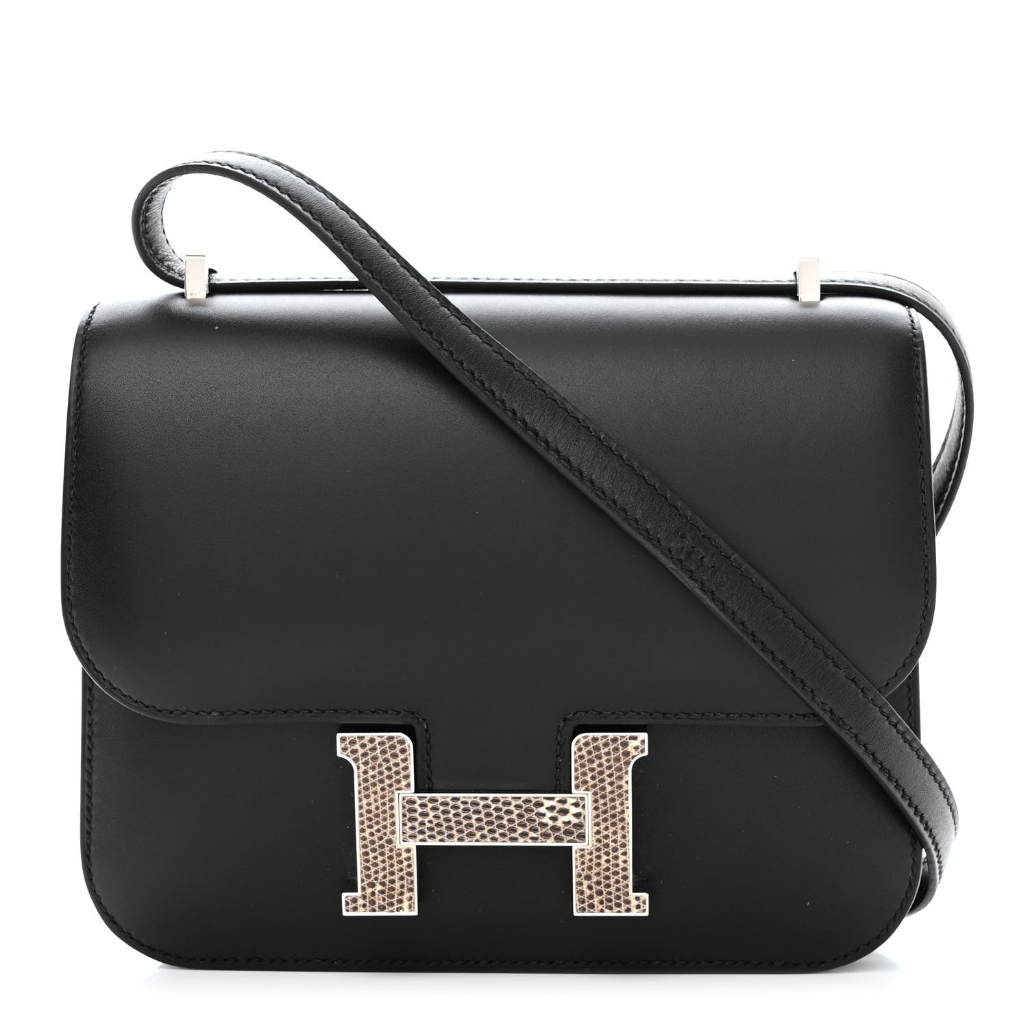Hermes Veau Monsieur Lizard Constance 18 Black Ombre 1 of 11