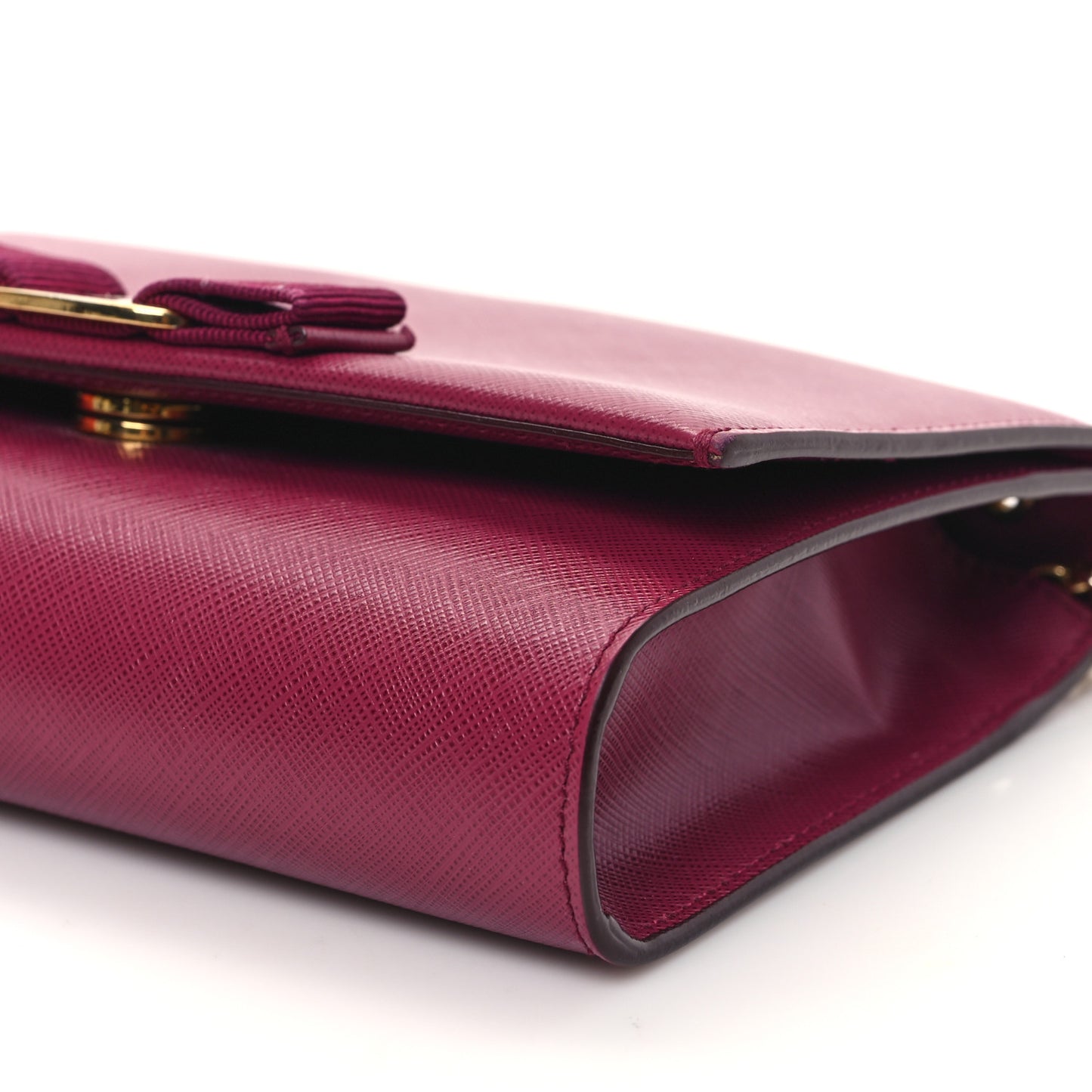 Hammered Calfskin Mini Miss Vara Bow Chain Bag Sangria