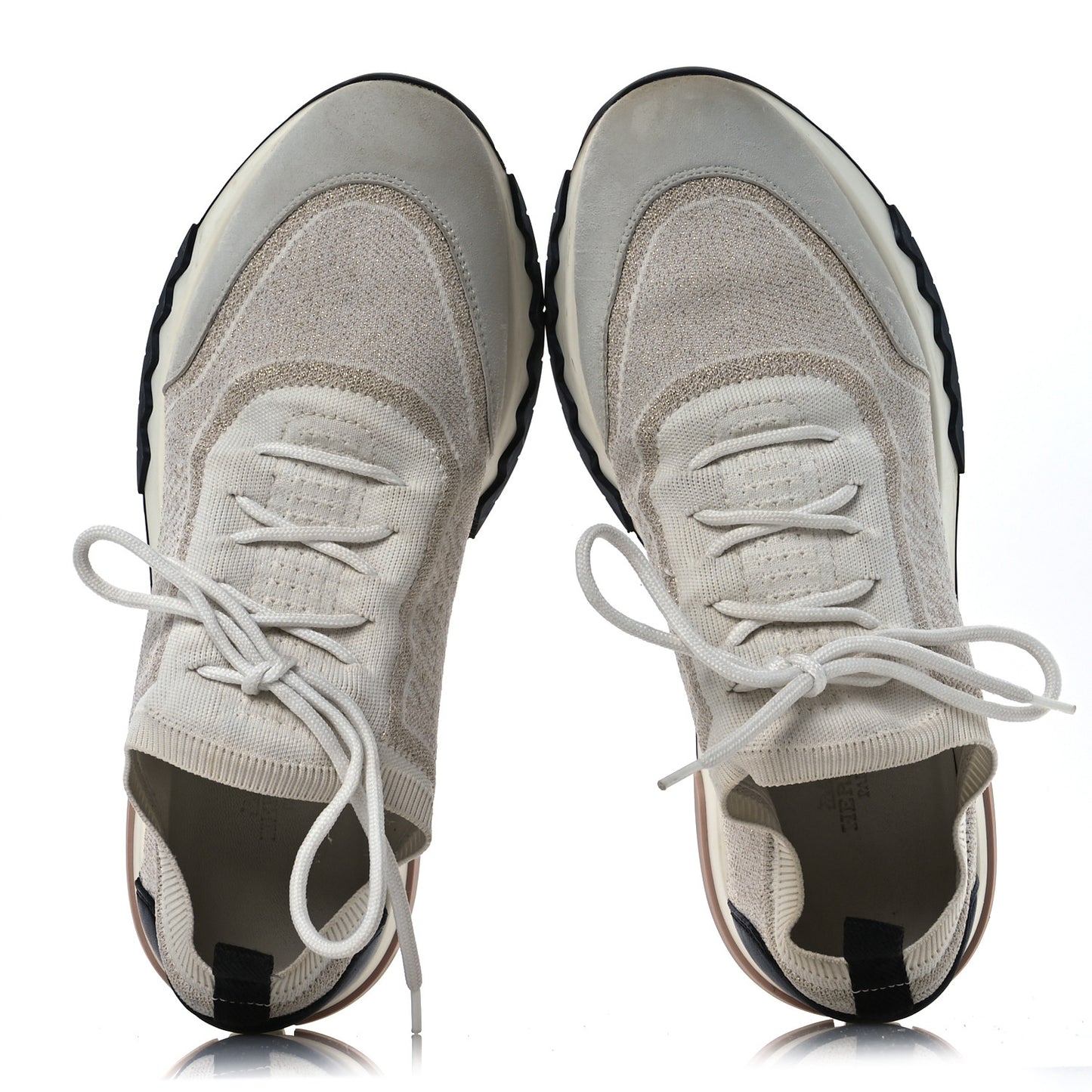 Technical Canvas Goatskin Womens Addict Sneakers 38.5 Multicolor Rose Dore