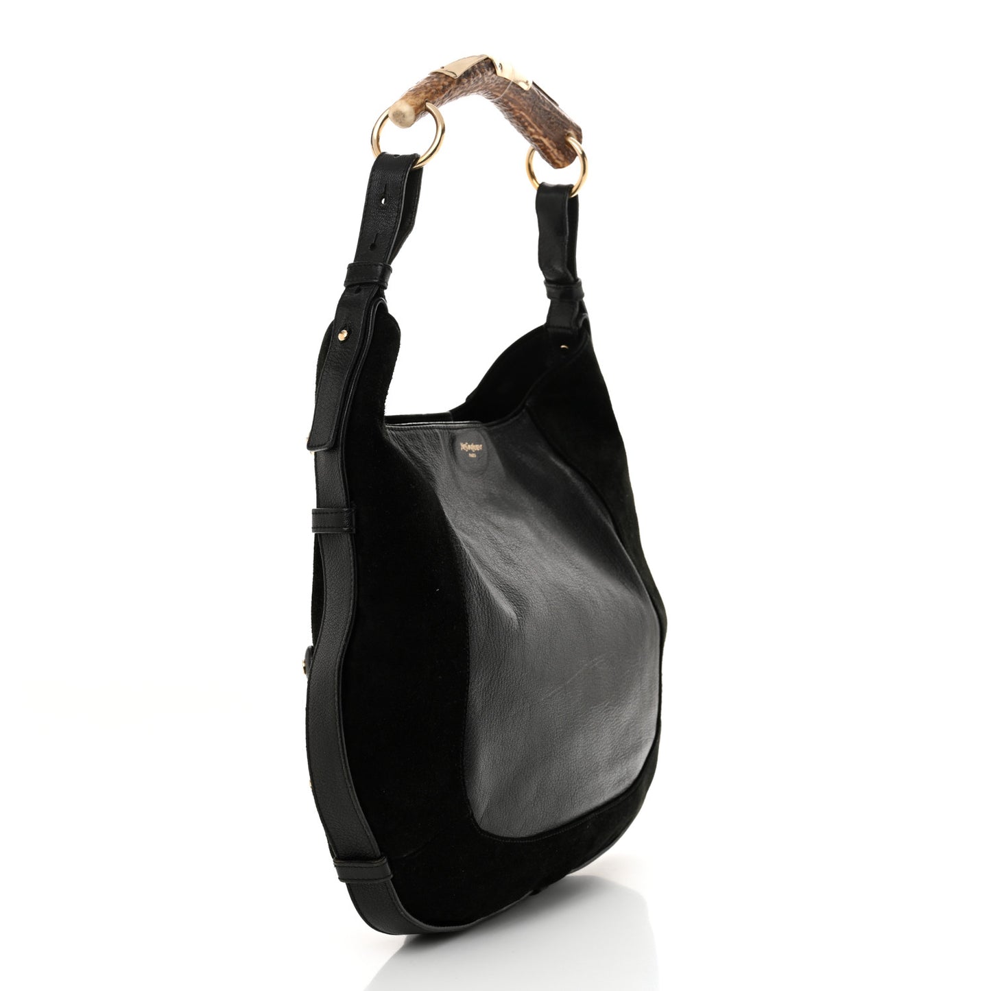 Suede Horn Studded Y Mombasa Hobo Black