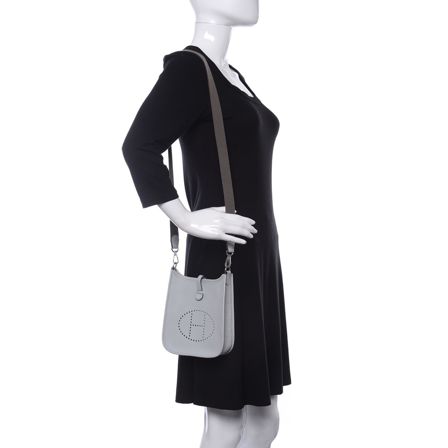 Hermes Taurillon Clemence Amazone Evelyne TPM Gris Perle Etain 2 of 11