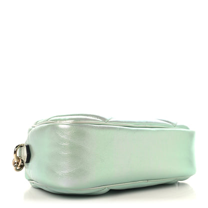Gucci Iridescent Nappa Chevron Matelasse Small GG Marmont Chain Shoulder Bag Iridescent Salvy Green 4 of 10