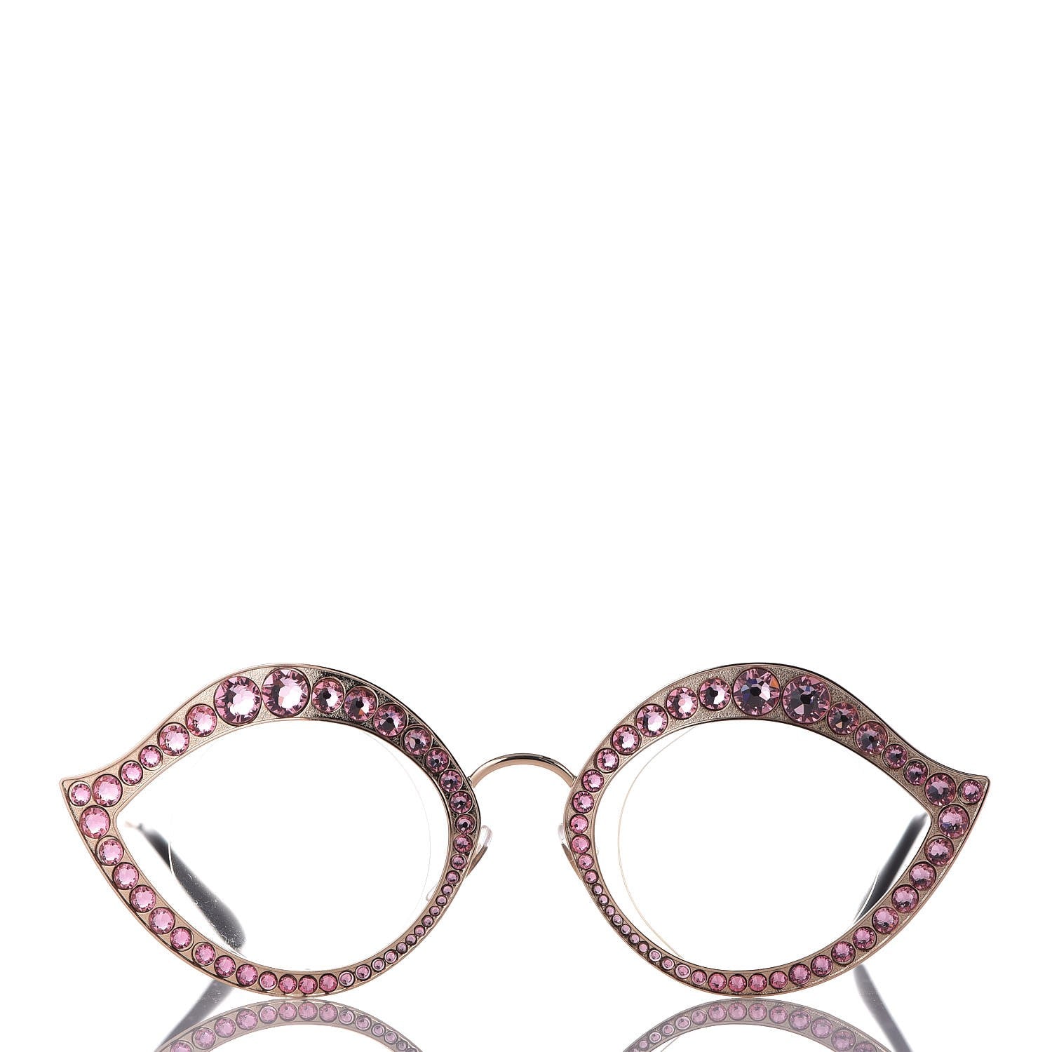 Gucci Metal Crystal Cat Eye Sunglasses GG0046S Light Pink 2 of 6