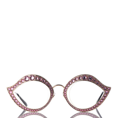 Gucci Metal Crystal Cat Eye Sunglasses GG0046S Light Pink 2 of 6