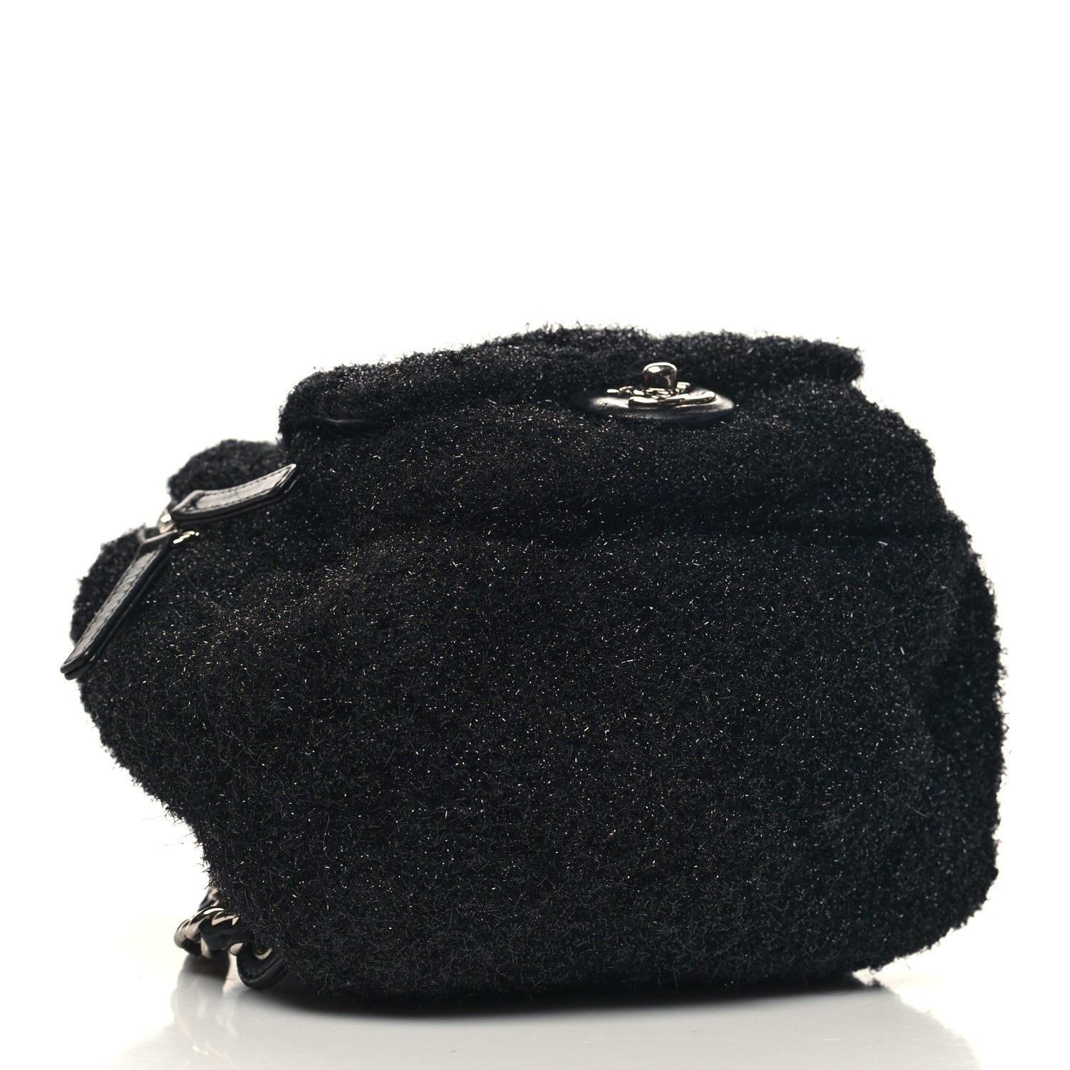 Chanel Lurex Knit Mini Pluto Glitter Backpack Black 4 of 10
