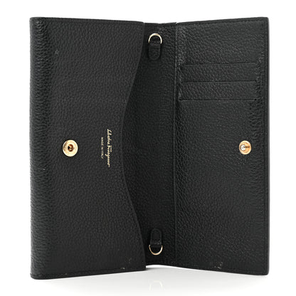 Salvatore Ferragamo Calfskin City Wallet On Chain Black 6 of 9