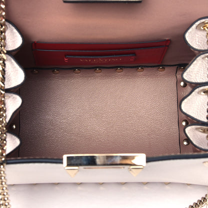 Valentino Garavani Pebbled Calfskin Mini Rockstud Flip-Lock Chain Shoulder Bag Ivory 4 of 5