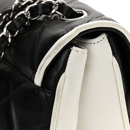 Chanel Lambskin Quilted Flap Black White 14 of 14