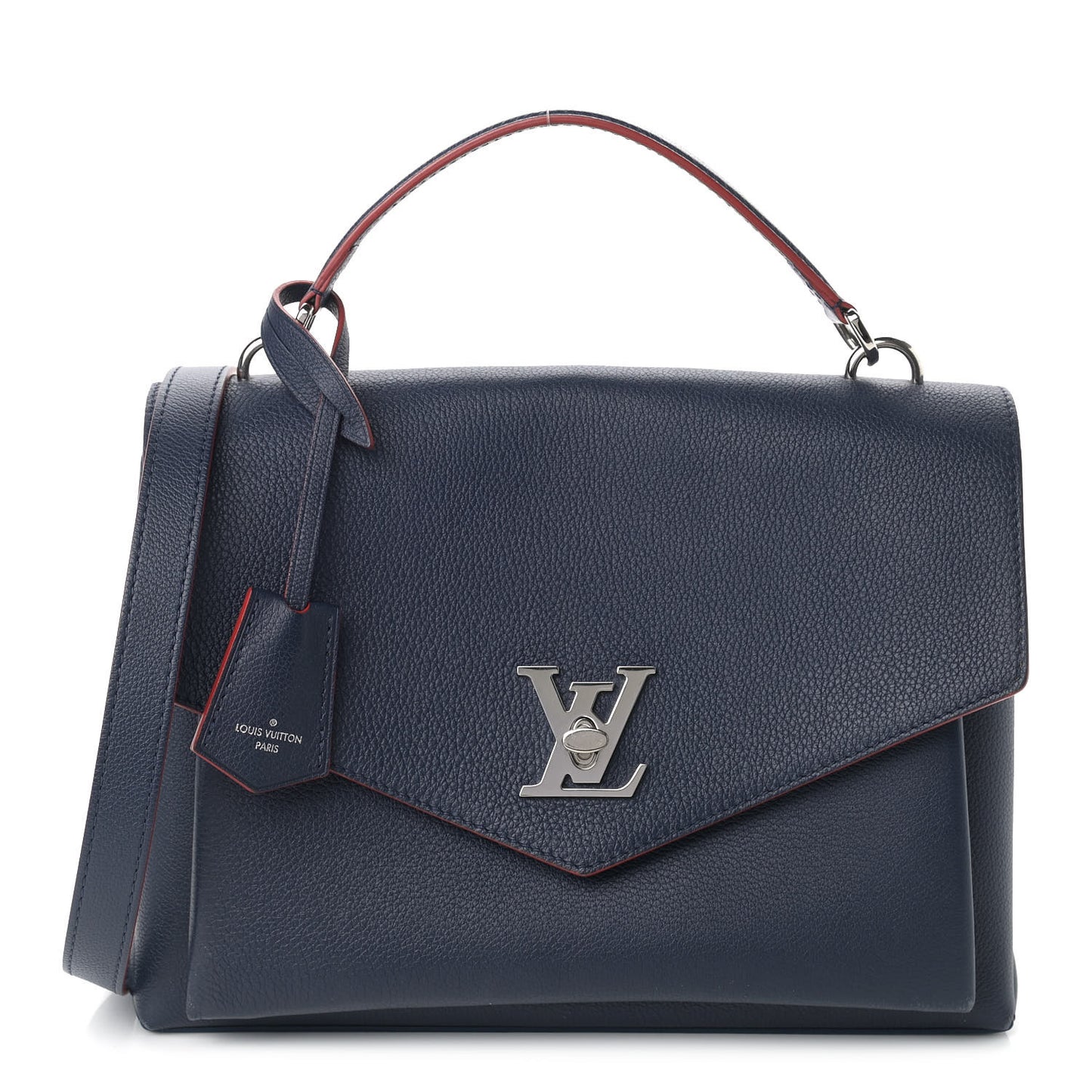 Soft Calfskin My Lockme Top Handle Marine Rouge