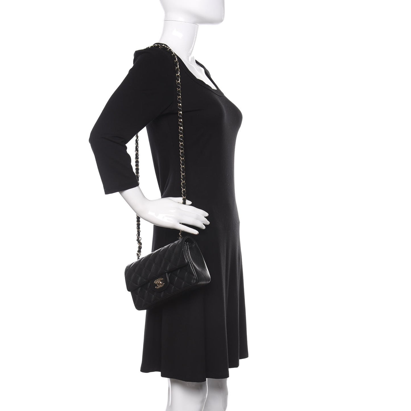 Lambskin Quilted Mini Rectangular Flap Black