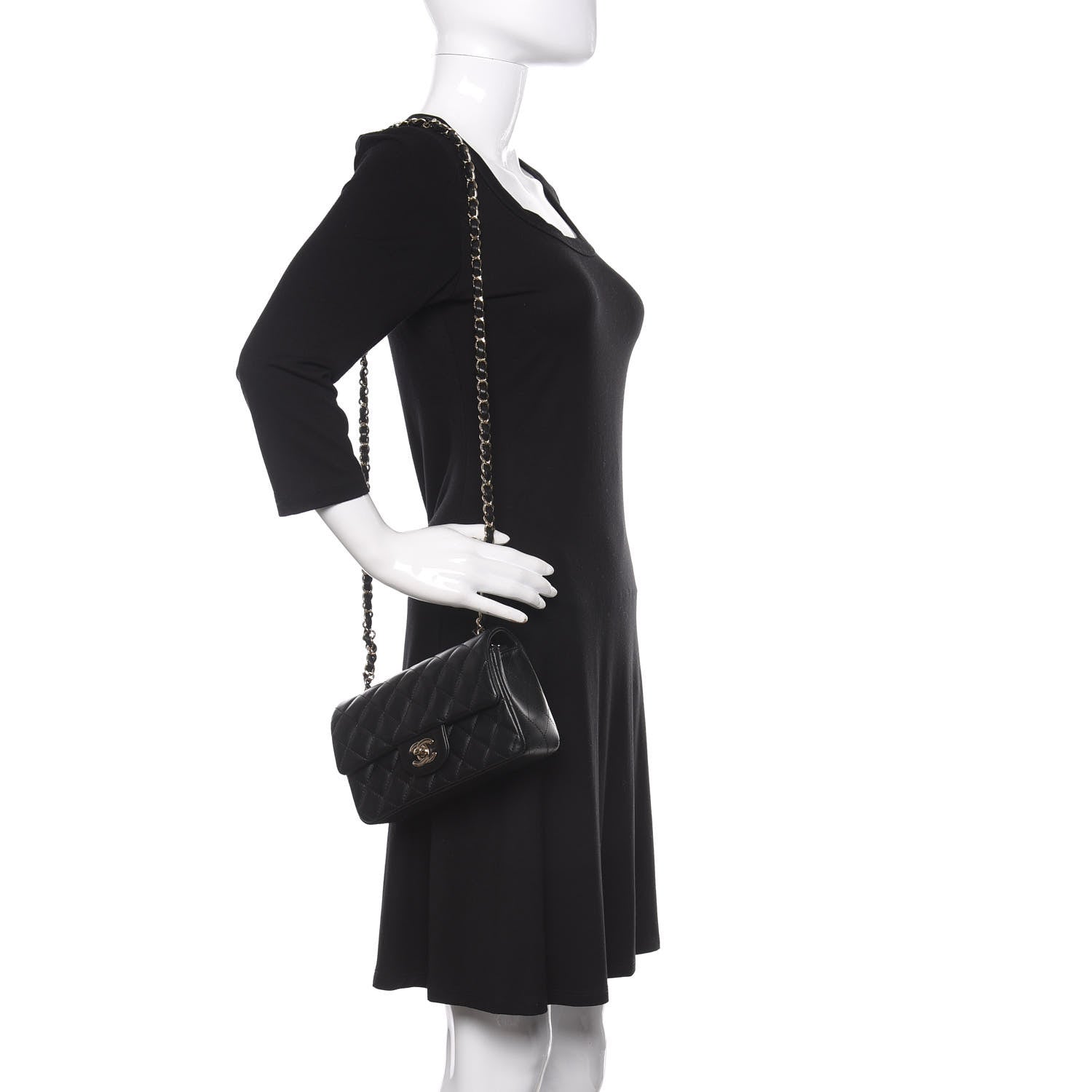Chanel Lambskin Quilted Mini Rectangular Flap Black 2 of 10