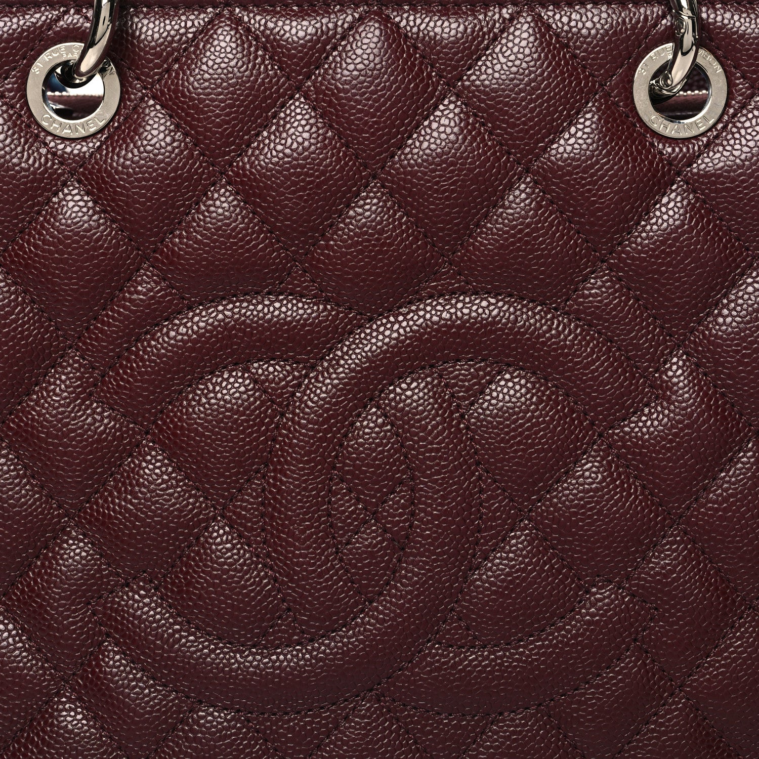 Chanel Caviar Quilted Grand Shopping Tote GST Dark Burgundy 9 of 12