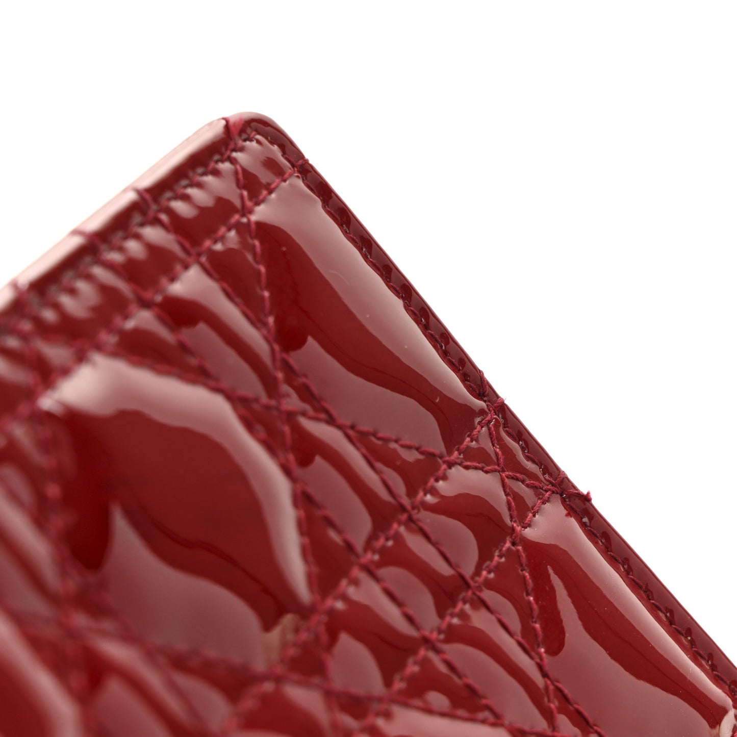 Patent Cannage Lady Dior Clutch Red