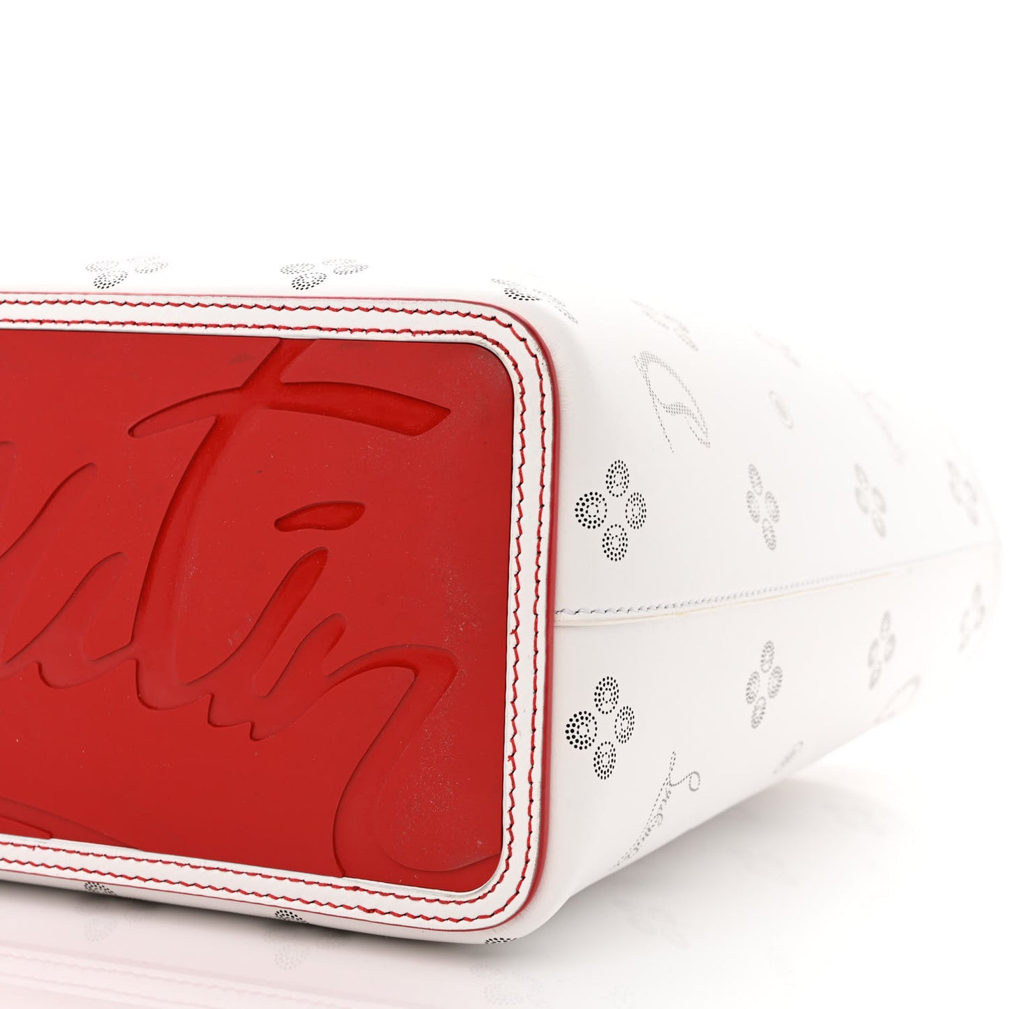 Calfskin Loubinthesky Mini East West Cabata Tote White