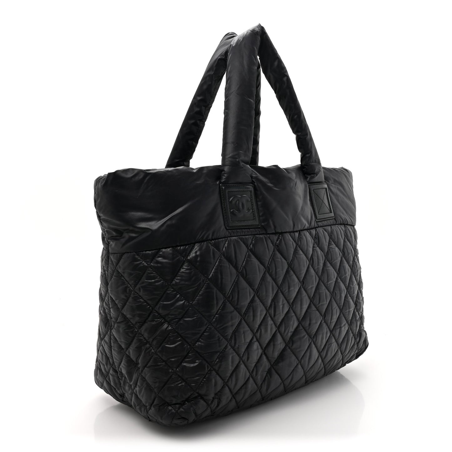 Nylon Quilted Large Coco Cocoon Tote Black