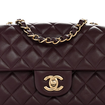 Chanel Lambskin Quilted Mini Rectangular Flap Dark Purple 8 of 12