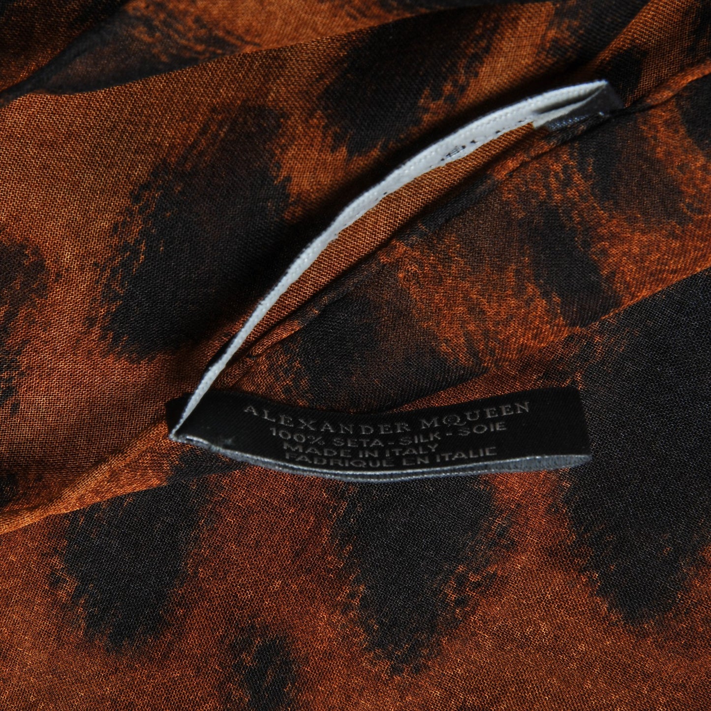 Silk Chiffon Leopard Skull Scarf Brown