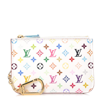 Louis Vuitton Monogram Multicolor Key Pouch White Litchi 1 of 11
