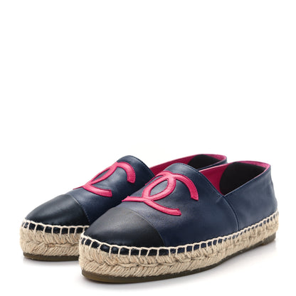 Chanel Lambskin CC Espadrilles 36 Navy Fuchsia Black 4 of 11