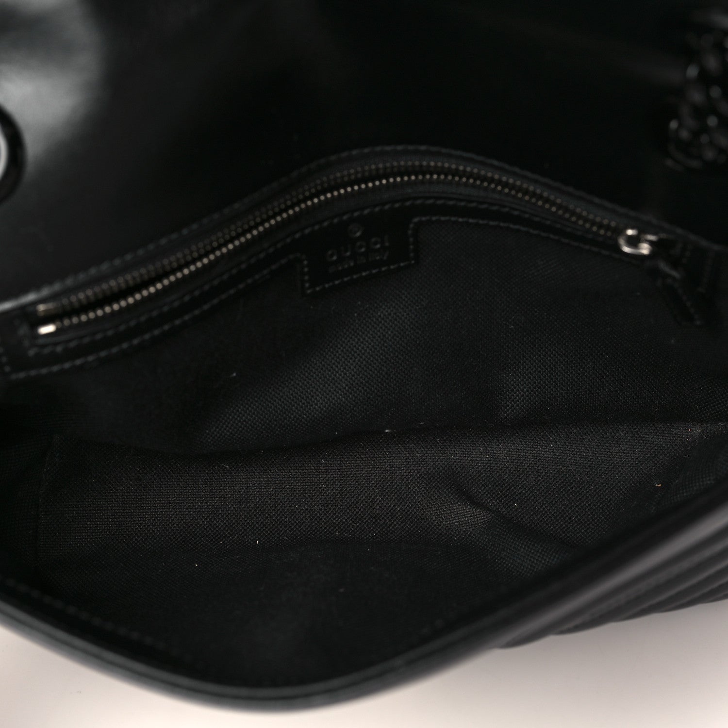 Gucci Calfskin Matelasse Monochrome Small GG Marmont Shoulder Bag Black 5 of 10