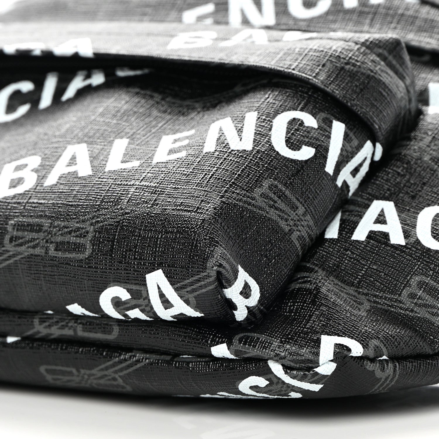 Balenciaga Coated Canvas BB Monogram Allover Logo Medium Signature Beltpack Black Grey White 10 of 10