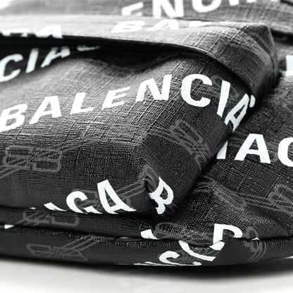 Balenciaga Coated Canvas BB Monogram Allover Logo Medium Signature Beltpack Black Grey White 10 of 10