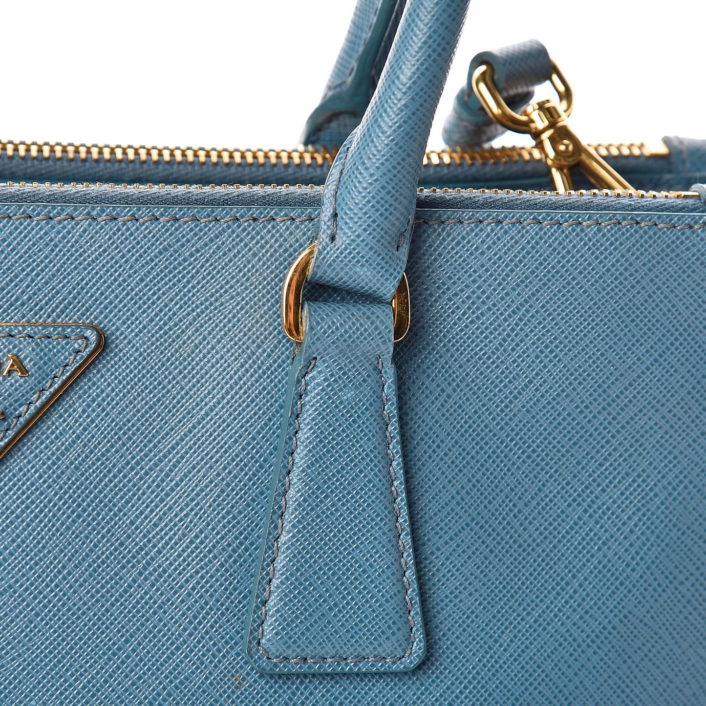 Saffiano Galleria Small Double Zip Tote Turchese
